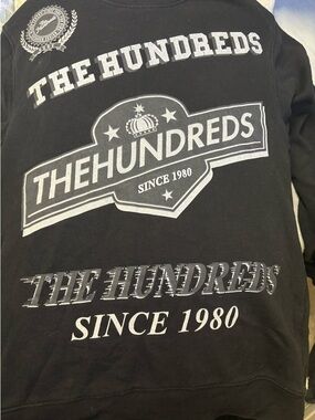 The Hundreds Black Sweatshirt with White Logo Graphics